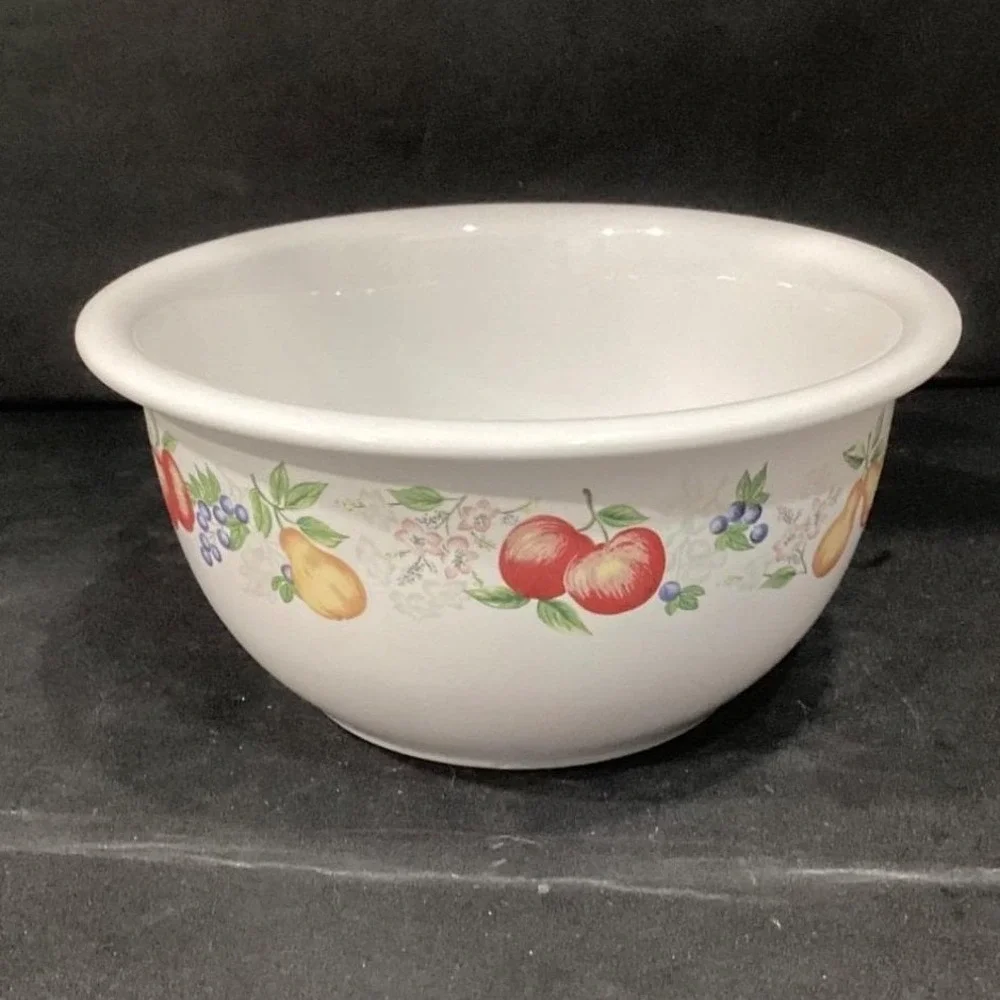 Corelle Coordinates Chutney Mixing Bowl, 2 Quart Stoneware Vintage Fruit Pattern